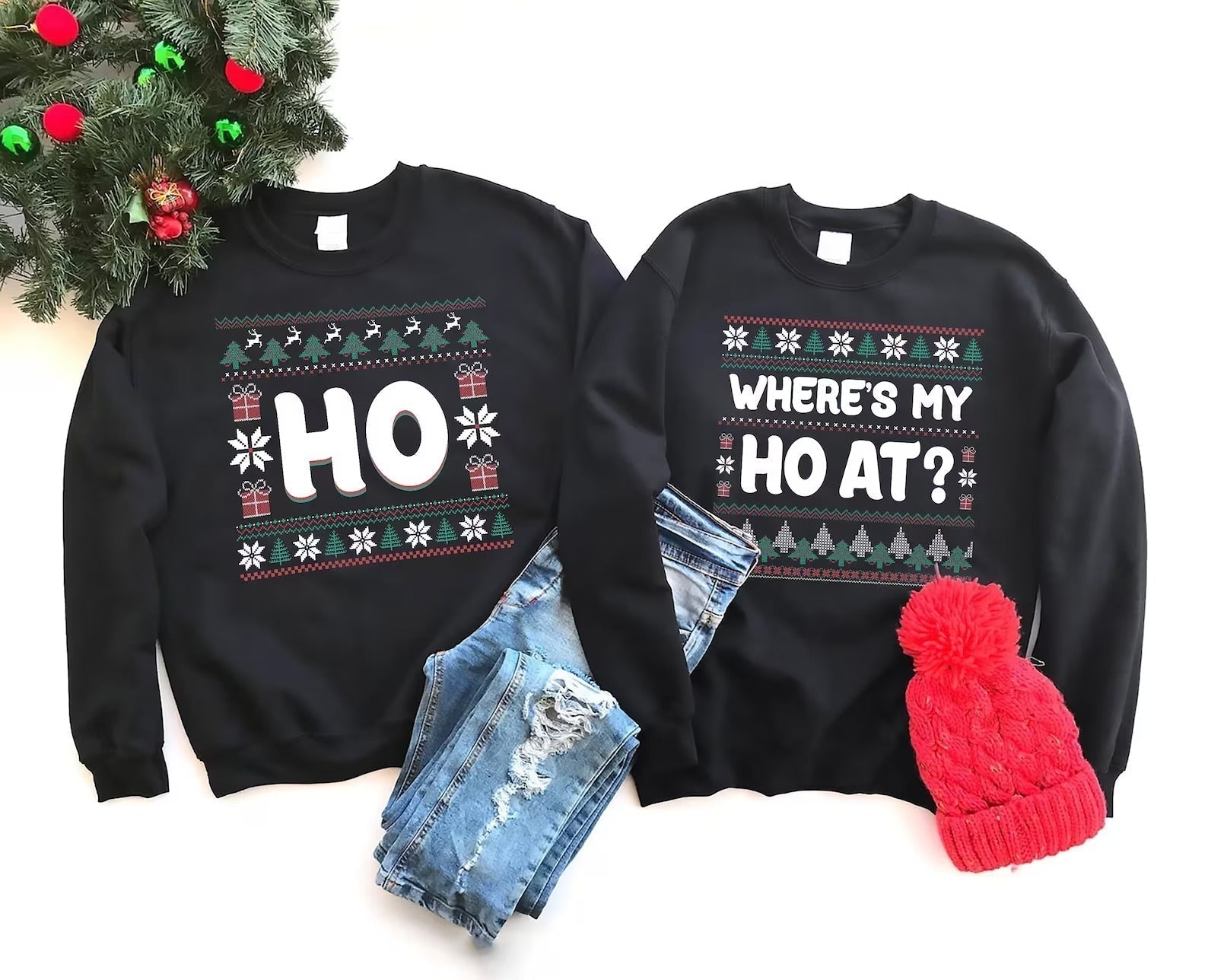 Where My Ho's At Couples Sweatshirts Set