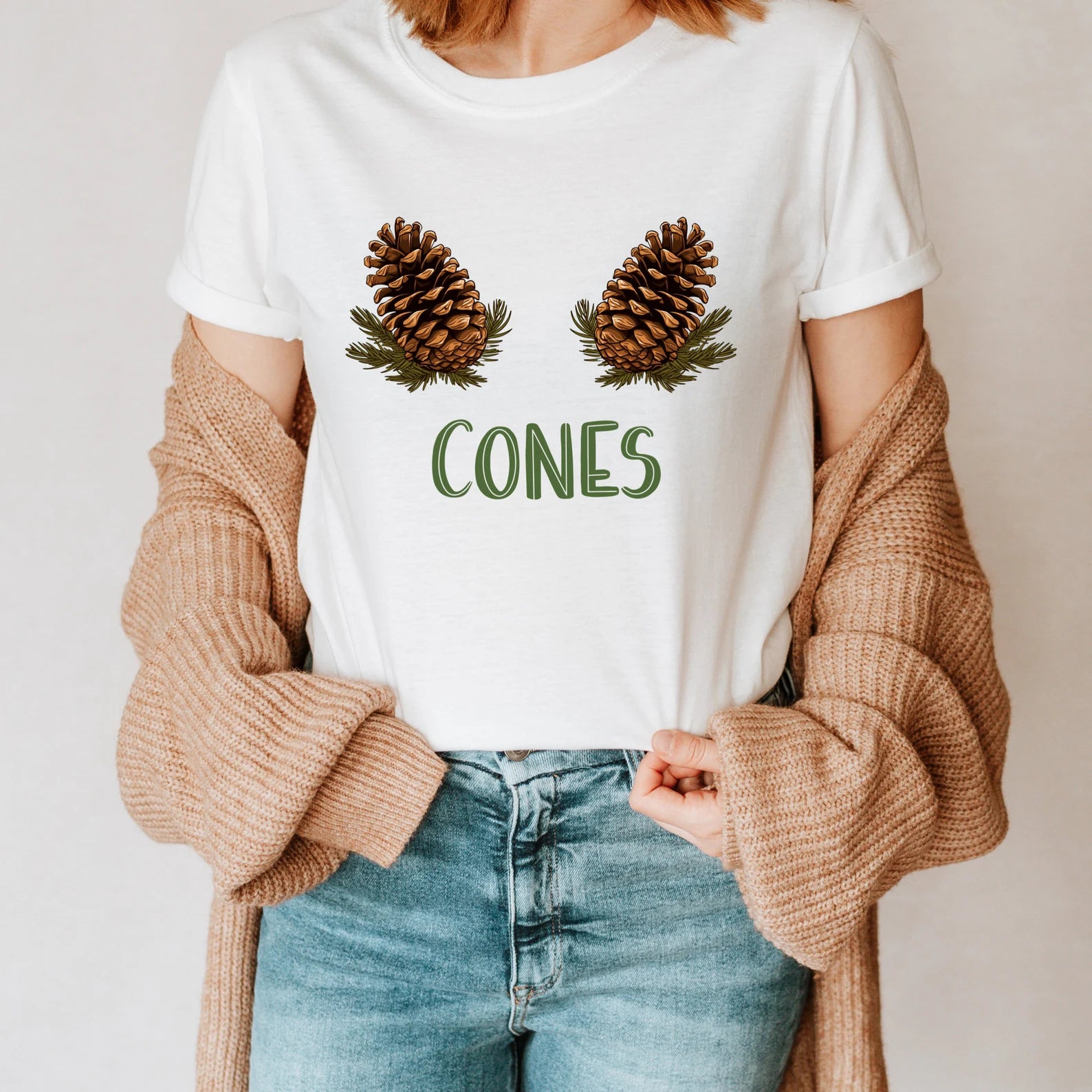 Funny Pine Cone Couples Christmas Pajamas Set