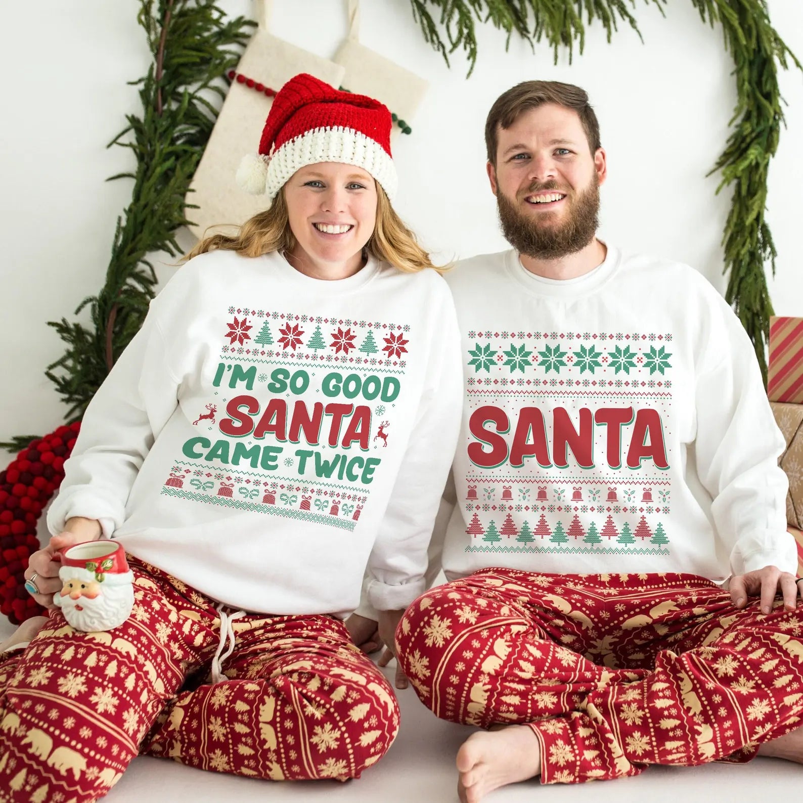 Santa Came Twice Christmas Pajamas Set