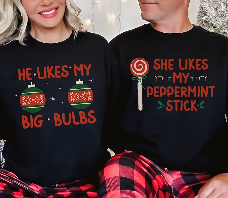 Funny Christmas Couple Sweatshirts Set