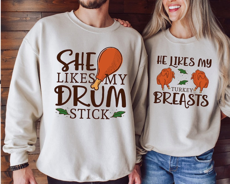 Breasts & Drumstick Couple Sweatshirts