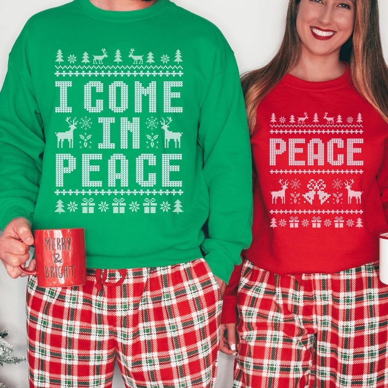 I Come in Peace Couples Sweatshirts Set