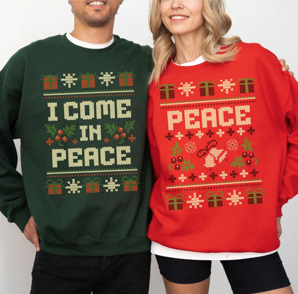 I Come in Peace Couples Sweatshirts Sets